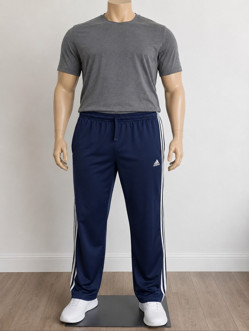 Adidas Track Pants Navy Blue 3-Stripes Athletic Joggers Size 2XL